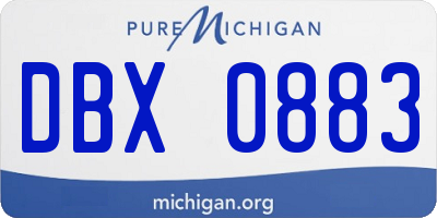 MI license plate DBX0883