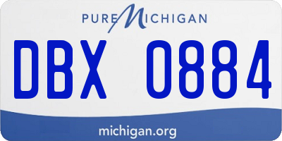 MI license plate DBX0884