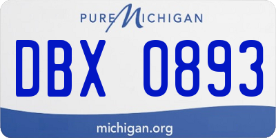 MI license plate DBX0893