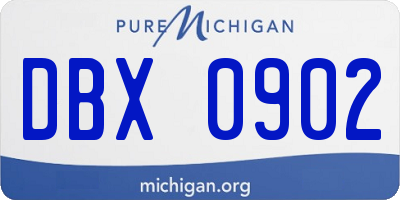 MI license plate DBX0902