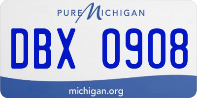 MI license plate DBX0908