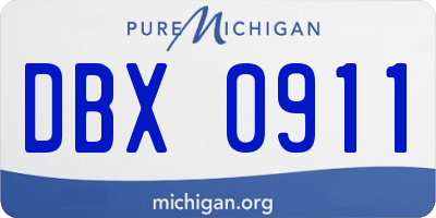 MI license plate DBX0911