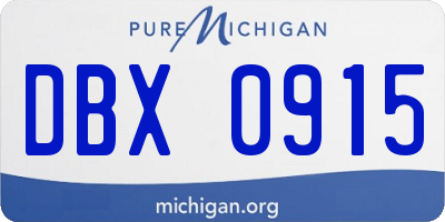 MI license plate DBX0915