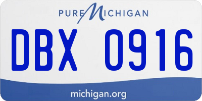 MI license plate DBX0916