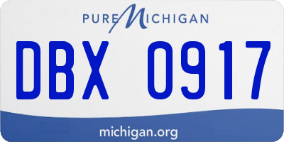 MI license plate DBX0917