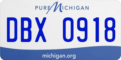 MI license plate DBX0918