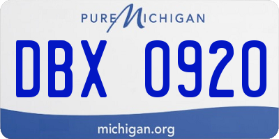 MI license plate DBX0920