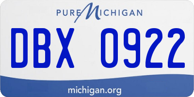 MI license plate DBX0922