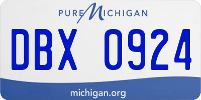 MI license plate DBX0924