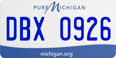 MI license plate DBX0926