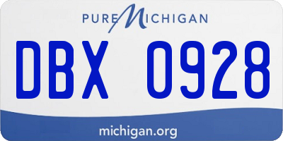 MI license plate DBX0928