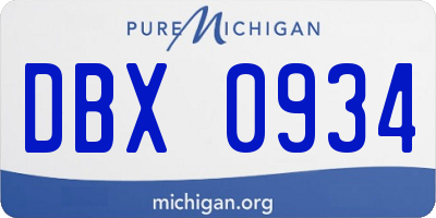 MI license plate DBX0934