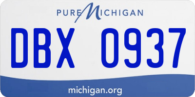 MI license plate DBX0937