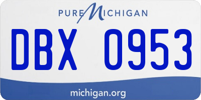MI license plate DBX0953