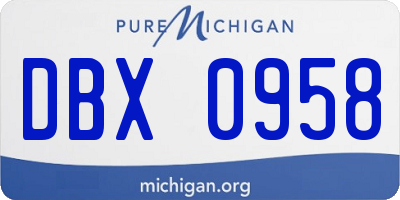 MI license plate DBX0958
