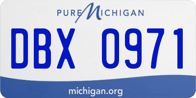 MI license plate DBX0971