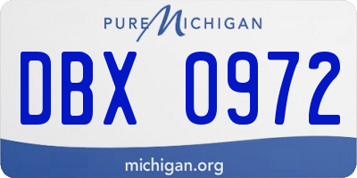 MI license plate DBX0972