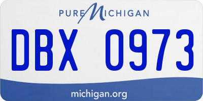MI license plate DBX0973