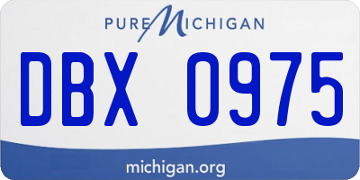 MI license plate DBX0975
