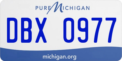 MI license plate DBX0977
