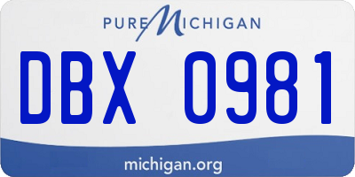 MI license plate DBX0981