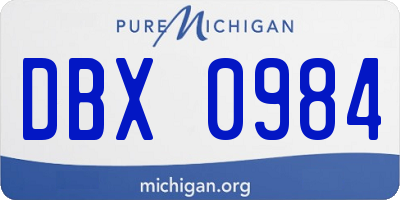 MI license plate DBX0984