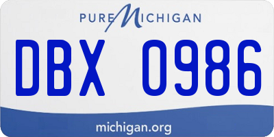 MI license plate DBX0986