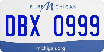 MI license plate DBX0999