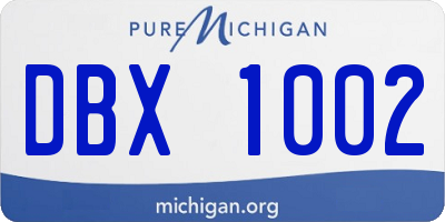 MI license plate DBX1002