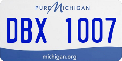 MI license plate DBX1007