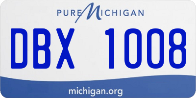 MI license plate DBX1008