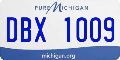 MI license plate DBX1009