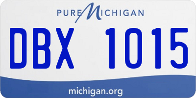 MI license plate DBX1015