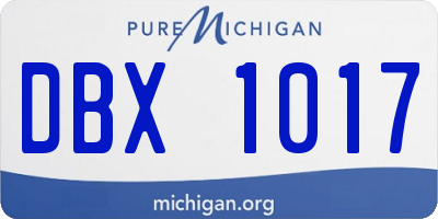 MI license plate DBX1017