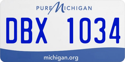 MI license plate DBX1034
