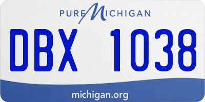 MI license plate DBX1038