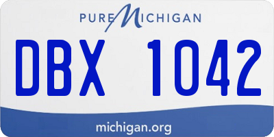MI license plate DBX1042