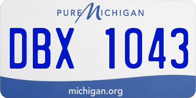 MI license plate DBX1043