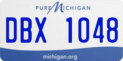 MI license plate DBX1048