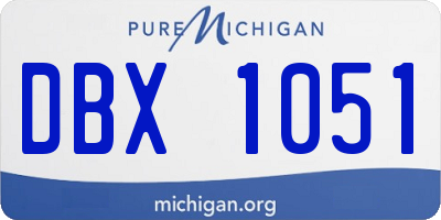 MI license plate DBX1051