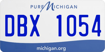 MI license plate DBX1054