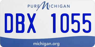 MI license plate DBX1055