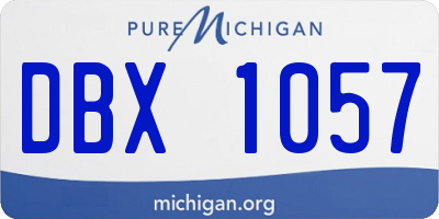 MI license plate DBX1057