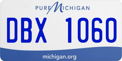 MI license plate DBX1060