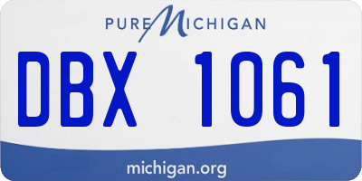 MI license plate DBX1061