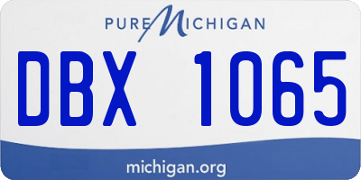 MI license plate DBX1065