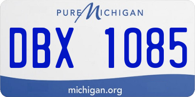 MI license plate DBX1085