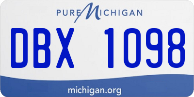 MI license plate DBX1098