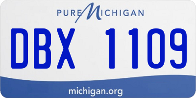 MI license plate DBX1109