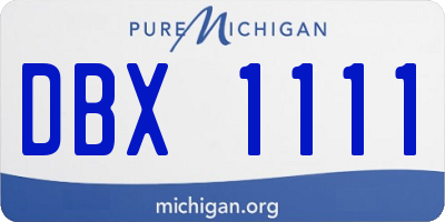 MI license plate DBX1111